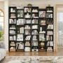 Homfa 21-Cube Bookcase and Bookshelves with Adjustable Shelves, 71.3'' Triple Width Open CD Display Storage Rack, Black - Image 3