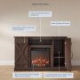 BELLEZE 47" TV Stand with 18" Electric Fireplace Heater & Open Storage Shelves & Cabinets - Veropeso (Espresso) - Image 4