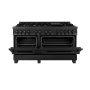 ZLINE - 60 in. Wide 8 Burner Legacy Dual Fuel Freestanding Range with 2 Electric Ovens - Black Stainless Steel - Image 2