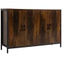 HOMCOM Coffee Bar Adjustable Shelves Industrial Sideboard, Rustic Brown - Image 1
