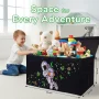 Extra Large Toy Storage Organizer For Living Room with Lids - Glow-in-Dark 40"x14"x16" Collapsible 600D Oxford Toy Chest for Kids, Boys, Girls - Durable Toy Bin for Living Room, Playroom, Nursery - Image 5