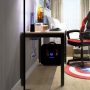 sogesfurniture Gaming Computer Desk, 47 inches Desk Gaming Table Workstation Desk with Display Stand and Cable Management and Headphone Holder, Teak BHUS-AC14BB - Image 4