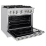 ZLINE - 36 in. Wide 6 Burner 5.2 cu. ft. Classic Dual Fuel Freestanding Range with Cooktop and Convection Oven - Stainless Steel - Image 3