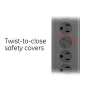 GE 4ft 7-Grounded Outlet Surge Protector, 2 USB, Gray - 53276 - Image 3