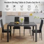 SESSLIFE Dining Chairs Set of 4, PU Leather Kitchen Chairs with Padded High Back for Kitchen Living Room Restaurant,Black(Only 4 Chairs) - Image 5