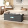Costway 43” Folding Ottoman Bench with Storage Chest & Pocket End of Bed Bech End of Bed Bech with Divider Dark Gray - Image 4