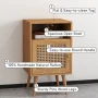 Tolead Rattan Nightstand, Boho Side Table with Handmade Rattan Decorated Drawer, Bedroom, Living Room, Natural - Image 5