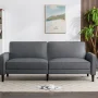 Mainstays Barlow Futon, Linen Fabric, Gray, 76.3" - Image 1