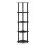 Furinno Turn-N-Tube Wood 5 Tier Corner Display Rack in Dark Walnut - Image 3