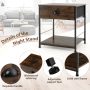 2 Tiers Nightstand with Open Storage Shelf for Living Room, Bedroom - Image 6