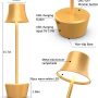 Table Lamp, Modern LED Cordless USB Rechargeable Battery Energy-Saving Desk Lamp (Gold) - Image 4