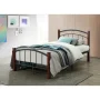 Complete Twin Metal Bed with Headboard, Footboard and Mahogany Wood Posts - Image 5