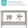 Best Choice Products 48in 2-Shelf Indoor Outdoor Wooden Console Table Multifunctional Buffet Bar Storage - Gray - Image 5