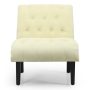Cotton Linen Fabric Armless Accent Chair with Adjustable Foot Pads - Image 6