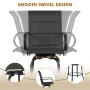 Yaheetech Outdoor Texteline Swivel Bar Stools with High Back, Set of 2, Black - Image 6