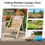 Solid Fir Wood Lounge Chair with 3-Level Adjustable Backrest and Soft Padded Headrest - Image 5