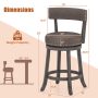 Set of 2 Counter Height Chairs with 360° Swivel Seat and Rubber Wood Frame (24 inches) - Image 4