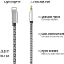 Cable Auxiliar Estéreo Reproducir Música Para Iphone 12 11 XS XR X 8 plus 7 Plus - Image 4