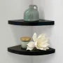 (4 pack) Mainstays 9.45" Wood Round Corner Floating Shelf, Set of 2, Black - Image 2
