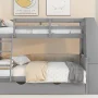 EUROCO Wood Twin over Full Bunk Bed with Twin Trundle, Built-in Desk with Shelf and 3 Drawers for Kids Teens Adults, 3-in-1 Beds, Gray - Image 5