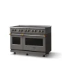 Viking - 48 in. Wide 6 Elements Pro 5 Series 7.3 Cu.Ft. Freestanding 6 Element Induction Convection Range with Brushed Brass Trim - Damascus Gray - Image 2