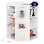 White 3-Tier Corner Cabinet with Charging Station for Bedroom - Image 3