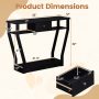 Brown Console Hall Table with Storage Drawer and Shelf - Image 4
