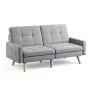 Nazeer 70.9" Futon Loveseat Sofa, Reclining Linen Sofa Bed - Image 2