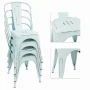 Lacoo Outdoor Dining Chair Bistro Stackable Metal Chairs Set of 4, Dream Blue - Image 5