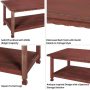 Country Cottage 42 in. Red Antique Finish Large Rectangle Wood Coffee Table with Shelf - Image 4