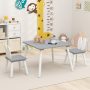 Gray 3 Pieces Kids Table and Chairs Set for Arts Crafts Snack Time - Image 2