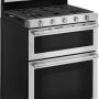 Maytag - 30 in. Wide 5 burners 6.0 cu. ft. Self-Cleaning Freestanding Fingerprint Resistant Double Oven Gas Convection Range - Stainless Steel - Image 2