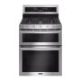 Maytag - 30 in. Wide 5 burners 6.0 cu. ft. Self-Cleaning Freestanding Fingerprint Resistant Double Oven Gas Convection Range - Stainless Steel - Image 1