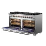 Forno Appliances - 60 in. Wide 8 Burner Capriasca Alta Qualita 8.64 Cu. Ft. Double Oven Gas Range - Stainless Steel - Image 3