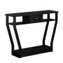 Brown Console Hall Table with Storage Drawer and Shelf - Image 3