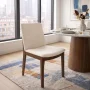 Valentine Mid-Century Modern Beige Fabric Dining Chair (Set of 2) - Image 3