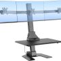 Mount-It! Triple Monitor Electric Standing Desk Converter - 3 Screens Stand Up Desk Riser - Height Adjustable Desktop & 3 Mounts for Screens up to 32", Sit-Stand Convertor for Home, Office, School - Image 1