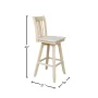 San Remo 30 in. Unfinished Wood Swivel Bar Stool - Image 3