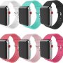 Compatible with Apple Watch Band 38mm 40mm 41mm 42mm 44mm 45mm 49mm Women Men Soft Silicone Sport Strap Replacement Wristbands with Classic Clasp for iWatch Series 8 7 6 5 4 3 2 1 SE 6Pack - Image 1