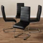 Marlys Black Faux Leather Upholstered Dining Chair (Set of 4) - Image 5