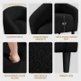 Yaheetech Upholstered Boucle Club Chair Accent Barrel Chair, Black - Image 5