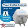 Ceptics Europe to US plug adapter, Type B USA Plug adapter compatible with plugs from Europe, India, and other countries - India to USA plug adapter is CE Certified & RoHS Compliant, White, 3 Pack - Image 2