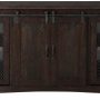 Martin Svensson Home 65" Solid Pine Wood Entertainment Center with Storage. Rustic TV Stand for TVs up to 70." Sliding Doors, Adjustable Shelves & Cable Management – Espresso - Image 1