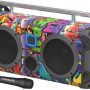 Bumpboxx Bluetooth Boombox Flare8 Blue | Retro Boombox with Bluetooth Speaker | Rechargeable Bluetooth Speaker - Image 1