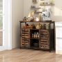 Buffet Cabinet Industrial Sideboard Storage Cabinet with Slatted Door and 3 Adjustable Shelves - Image 2