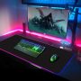 EFISH Large 31.50x11.81x0.16inch RGB Gaming Mouse Pad,LED Soft Extra Extended Mouse Pad,Anti-Slip Rubber Base,for Laptop Computer PC Games,Black - Image 2