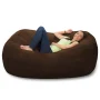 Bean Bag Chair Lounger - Large 6-Foot Shredded Memory Foam Bean Bag Chair - Removable, Machine Washable Microfiber Cover - Cozy 2-Person Breton Brand Sofa Lounger for Reading, Relaxing, and Gaming, in Multiple Colors and Fabrics - Image 4
