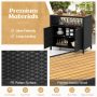 Gray Rattan Storage Cabinet with Acacia Wood Countertop for Poolside Deck and Patio - Image 5