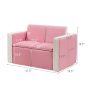 Pink Multi-functional Convertible Kids Play Sofa and Table Chair Set - Image 4