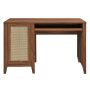 Modway Soma 47" Natural Rattan and MDF Wood Office Desk in Walnut - Image 5